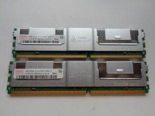 2 x Hynix 1GB 2Rx8 PC2-5300F-555-11 HYMP512F72BP8N2-Y5