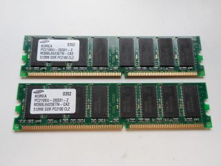 2 x Samsung PC2100U_20331-Z M368L6423ETN-CA2 512MB DDR