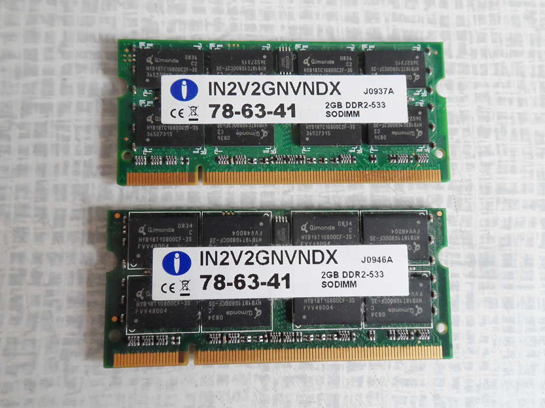 Integral 4GB (2X"GB) DDR2 SODIMM Laptop Memory 533 MHz IN2V2GNVNDX